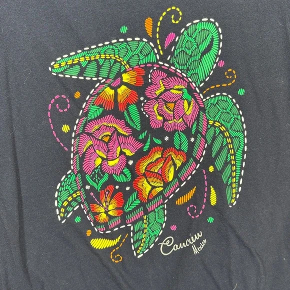 Papaya Women's Navy Graphic Tee with Turtle Design Size XXL - Picture 2 of 7